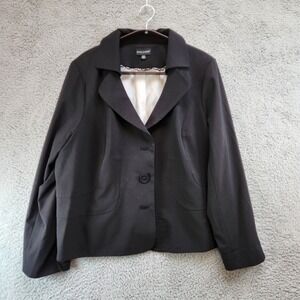 Dialogue Blazer Jacket Men's 24 Black Rayon Stretch Notch Lapel Single Breasted
